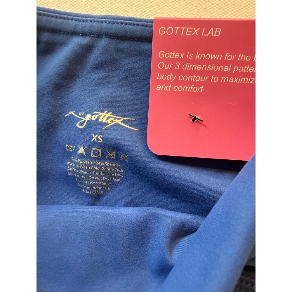 Gottex Interluxe Peach Skin Blue High Waist Workout Leggings XS NWT - Picture 4 of 5